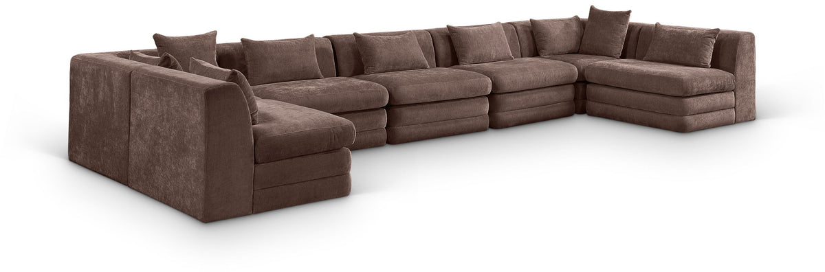 Stellar - 7 Piece Chenille Fabric Upholstered Modular Sectional