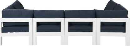 Nizuc - Outdoor Patio 6 Piece Modular Sectional With White Frame