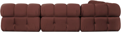 Orin - Velvet Fabric 5 Piece Modular Sectional