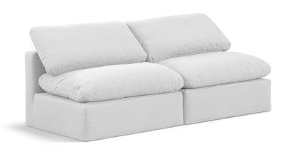 Indulge - Linen 2 Piece Modular Armless Sofa - White