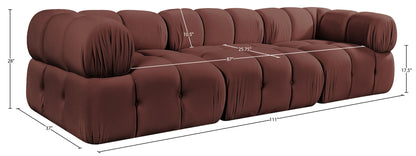 Orin - Velvet Performance Fabric Upholstered 3 Piece Modular Sofa