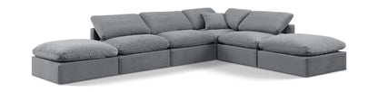 Indulge - Velvet 6 Piece Modular Armless Sectional