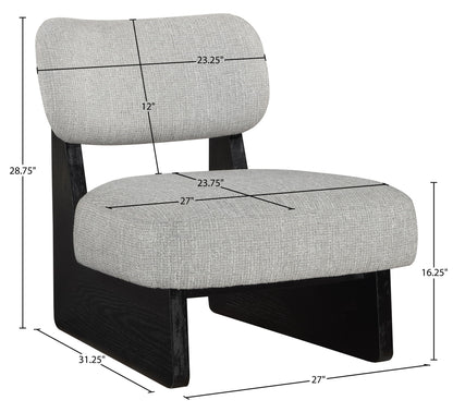 Vetra - Linen Textured Fabric Upholstered Accent Chair With Black Base