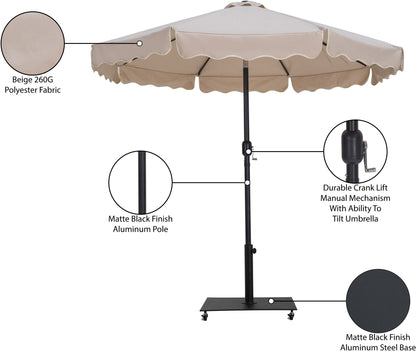 Amalfi - Aluminum Patio Umbrella - Black Base / Black Pole