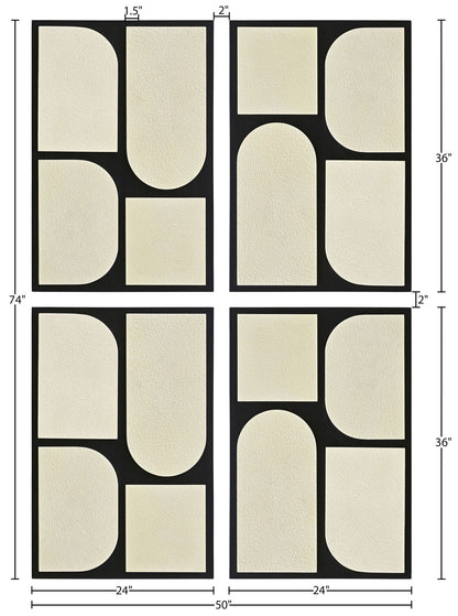 Icon - Mango Wood 4 Piece Wall Art