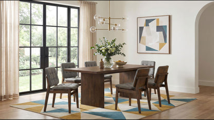 Decker 7-piece 82-inch Rectangular Dining Set Grey and Walnut
