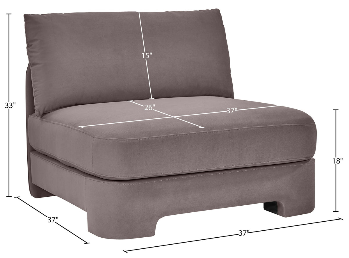 Hammond - Velvet Performance Fabric Upholstered Armless Chair