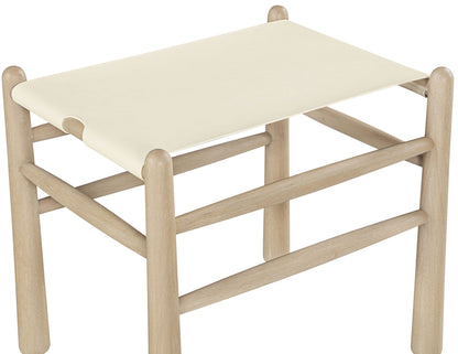 Santos - Faux Leather Upholstered Bench - Natural Frame