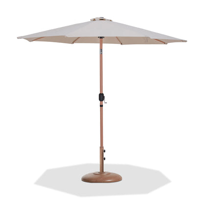 Fiji - Aluminum Patio Umbrella With Round Teak Base