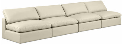 Comfy - Faux Leather Modular Armless Sofa 4 Seats