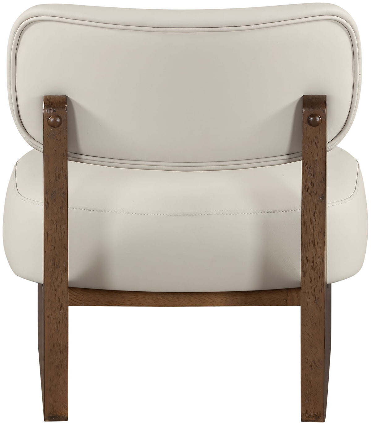 Vetra - Vegan Leather Upholstered Accent Chair - Taupe / Painted Brown