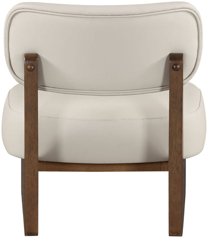 Vetra - Vegan Leather Upholstered Accent Chair - Taupe / Painted Brown