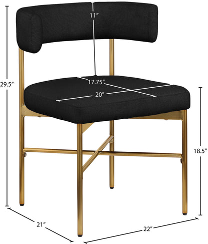 Rivage - Durable Dining Chair With Gold Frame (Set of 2)