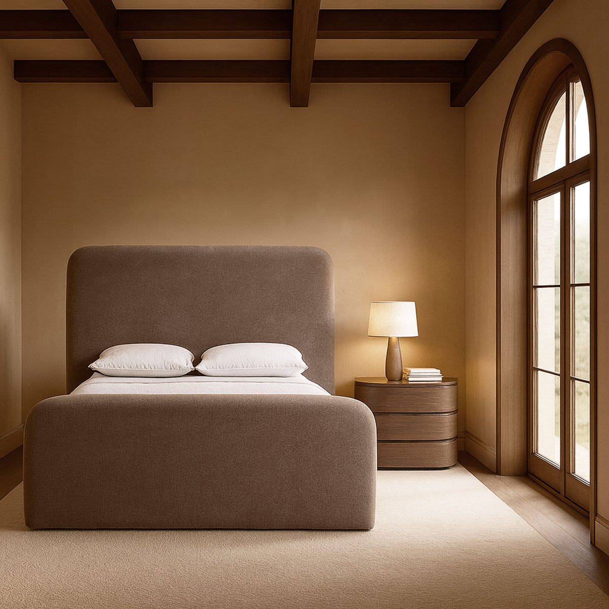 Fira - Chenille Fabric Upholstered Bed