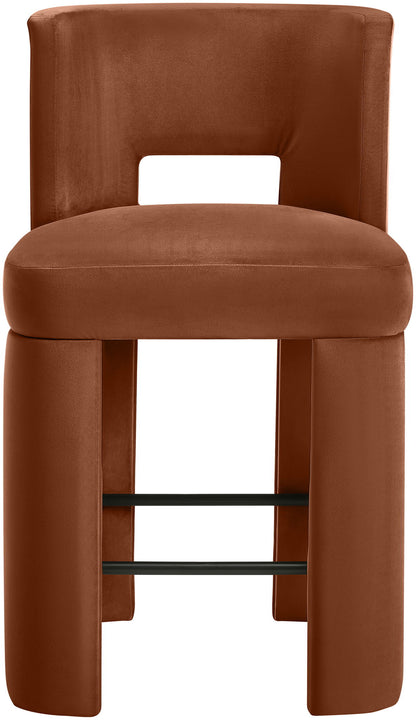 Zuno - Velvet Performance Fabric Upholstered Counter Stool (Set of 2)