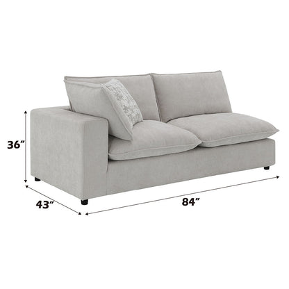 Marisa - Modular Left Facing Loveseat With 2 Pillows - Beige Boucle
