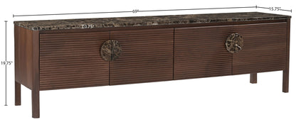 Varenna - 69" Genuine Marble And Acacia Wood Media Console