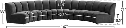 Infinity - 5 Piece Velvet Modular Sectional