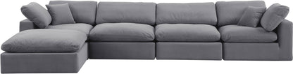 Comfy - 5 Piece Velvet Modular Sectional With Chaise