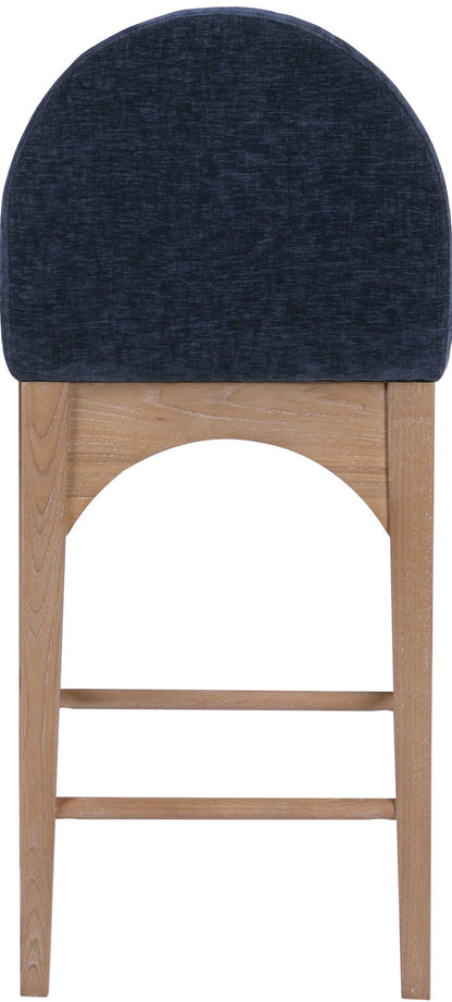 Waldorf - Chenille Stool With Natural Legs