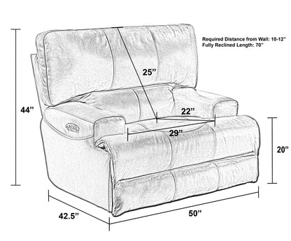 Wembley - Power Headrest Power Lay Flat Recliner