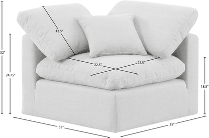Indulge - Linen Corner Chair - White