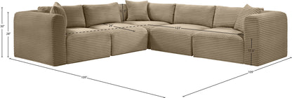 Shaggy - Fabric 5 Piece Modular Corner Sectional