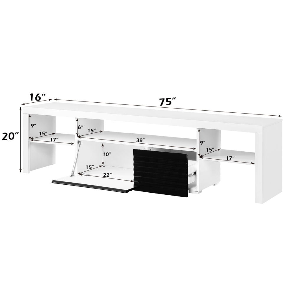 Buck II - TV Stand - White & Black High Gloss