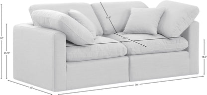 Indulge - Linen 2 Piece Modular Sofa - White