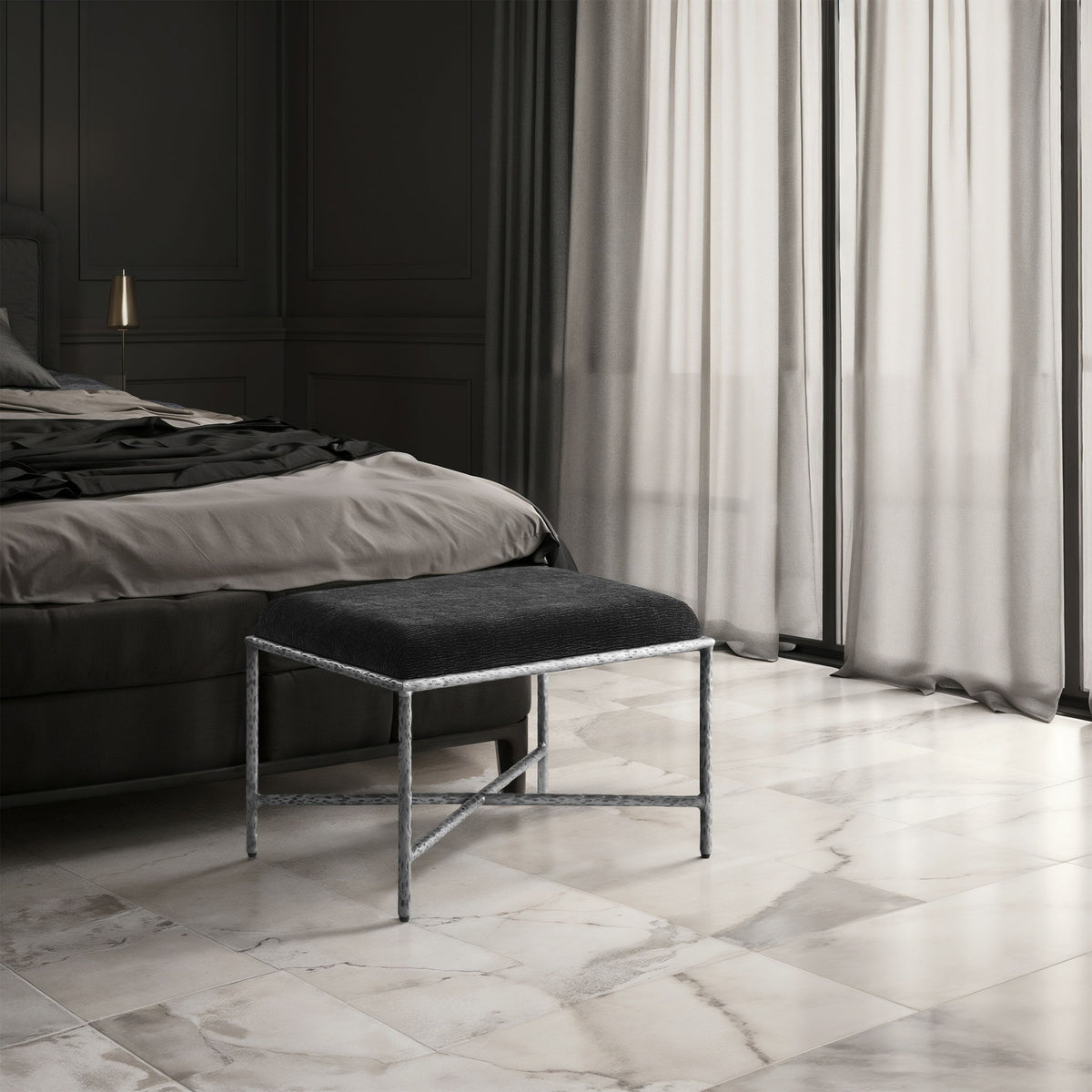 Valley - Bench With Silver Frame