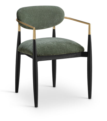 Riccio - Fabric Dining Arm Chair (Set of 2) - Black And Gold Frame