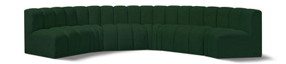 Arc - Boucle Fabric 6 Piece U-Shaped Modular Sofa