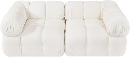 Orin - Velvet Performance Fabric Upholstered 2 Piece Modular Sofa (2 Corner Chairs)