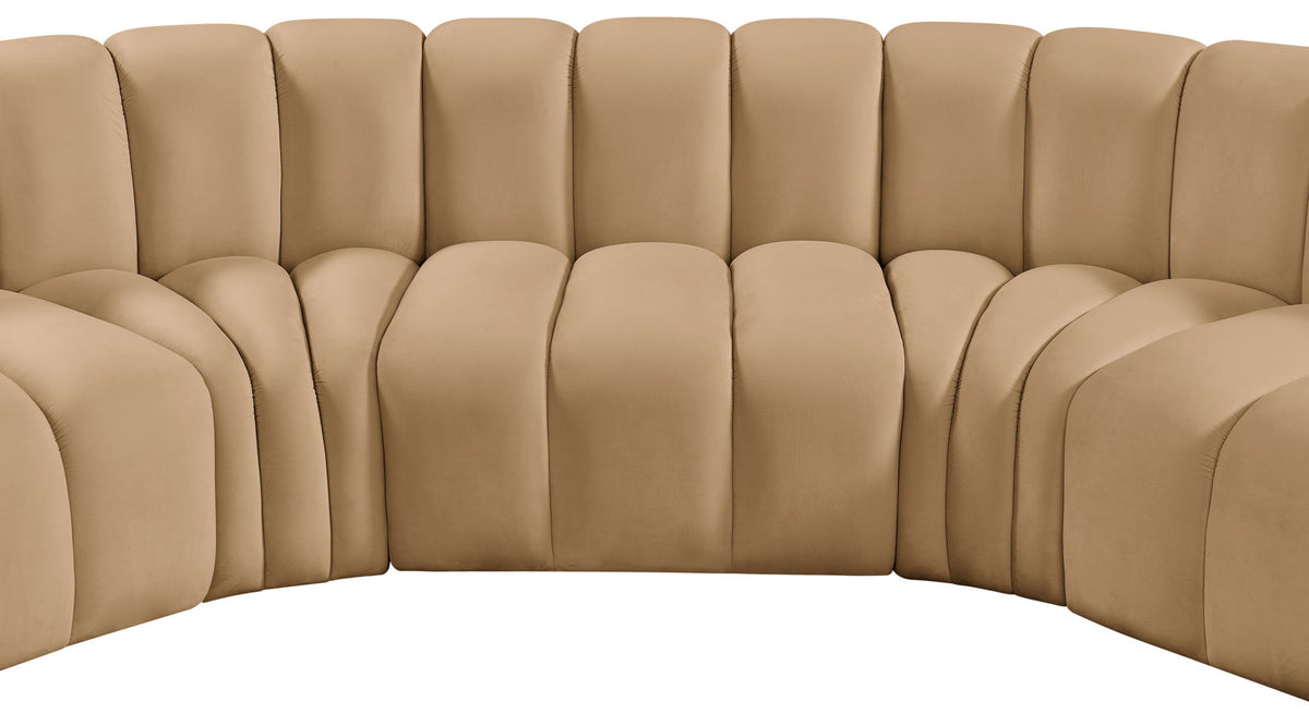 Arc - Velvet 7 Piece U-Shaped Modular Sofa