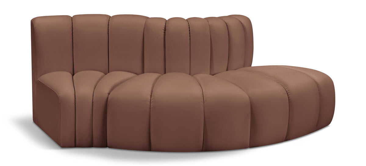 Arc - Faux Leather 3 Piece Modular Sofa