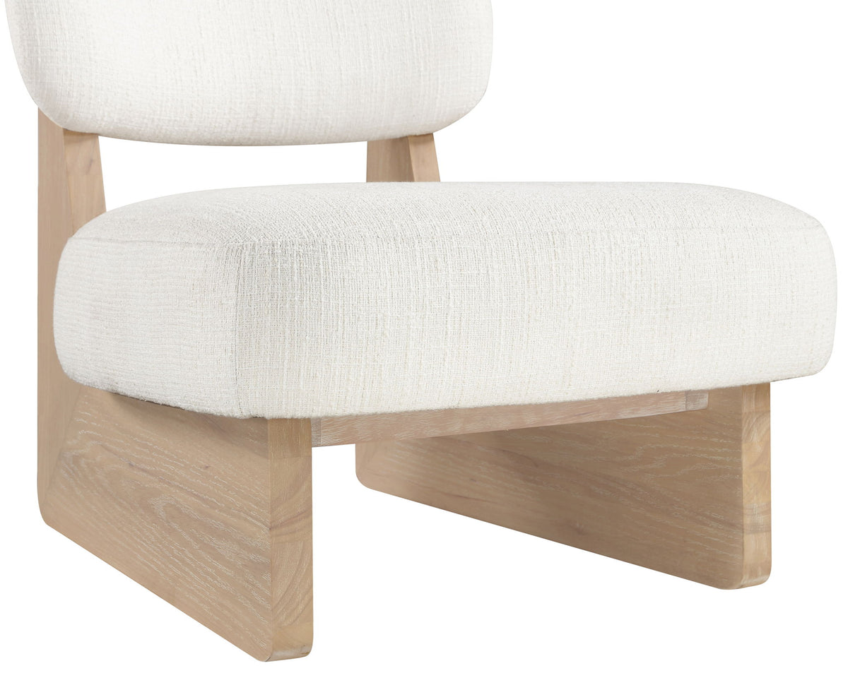 Vetra - Linen Textured Fabric Upholstered Accent Chair With Natural Base