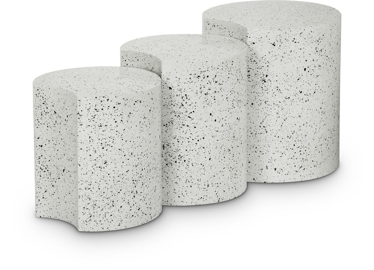Dimple - 3 Piece Modular End Table - Terazzo Finish