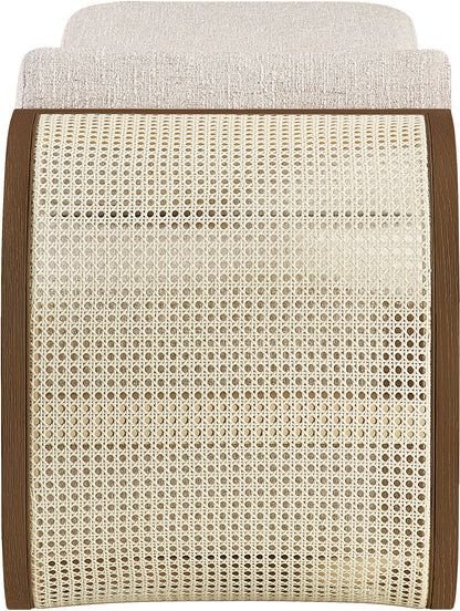 Zephyr - Linen Textured Fabric Upholstered Chaise - Painted Brown Walnut Base