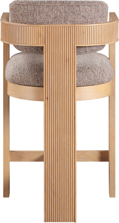 Sacha - Linen Stool With Natural Base