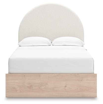 Arloster - 4 Pc. - Full Panel Storage Bed, Dresser, Mirror And Nightstand - Tan