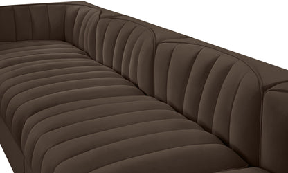 Rummi - Velvet Performance Fabric Upholstered 5 Piece Modular Sofa