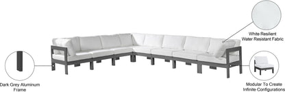 Nizuc - Outdoor Patio 8 Piece Modular Sectional With Gray Frame