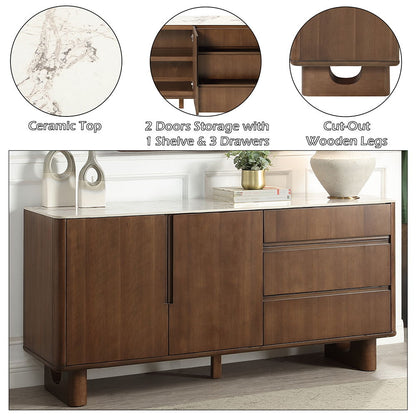Harvey - Server With Ceramic Top - Walnut