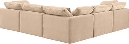 Indulge - Velvet 5 Piece Modular Corner Sectional