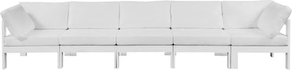 Nizuc - Outdoor Patio 5 Seat Modular Sofa With White Frame