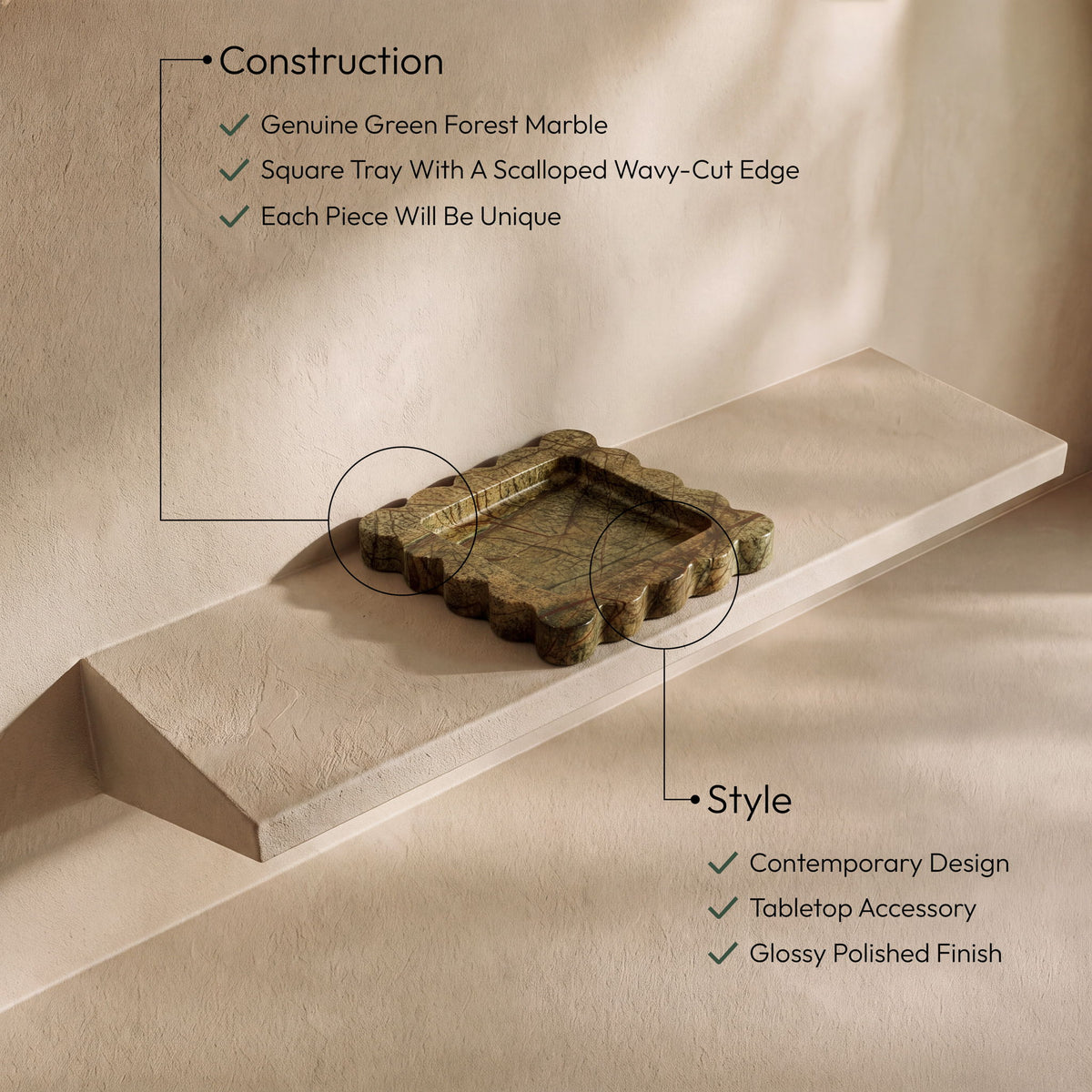 Natalie - Genuine Marble Tray