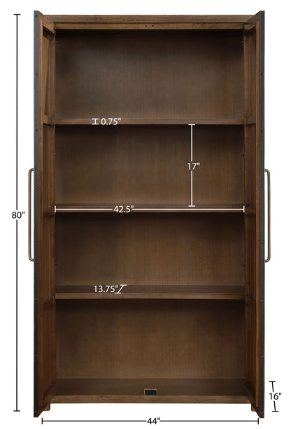 Vana - Solid Wood, Oak Veneer And Stainless Steel Storage Cabinet