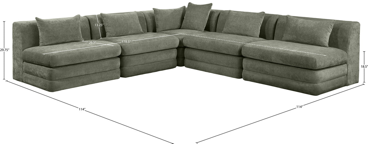 Stellar - 5 Piece Upholstered Modular Sectional