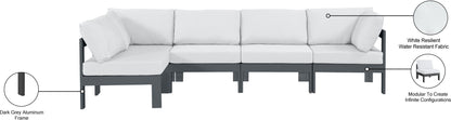 Nizuc - Outdoor Patio 5 Piece Modular Sectional With Gray Frame