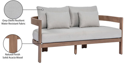 Newport - Water Resistant Fabric 65" Upholstered Outdoor Patio Loveseat